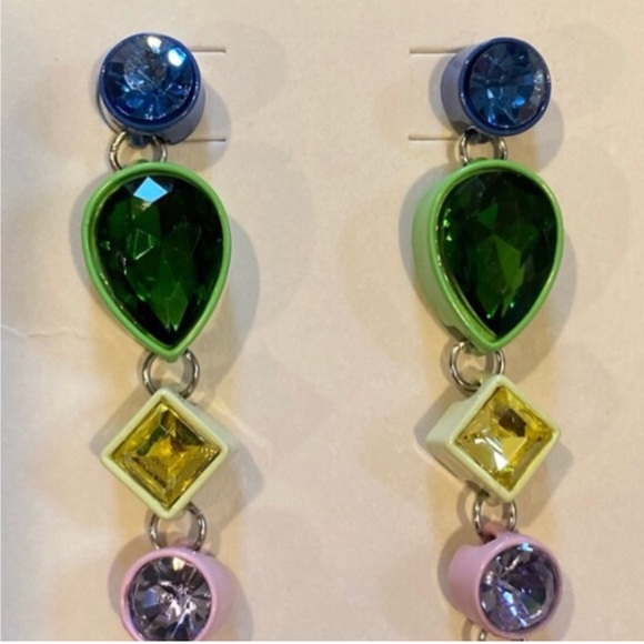 NWT 🌈 Macrae & Co. MultiColored crystals gorgeous Earrings - Picture 6 of 9